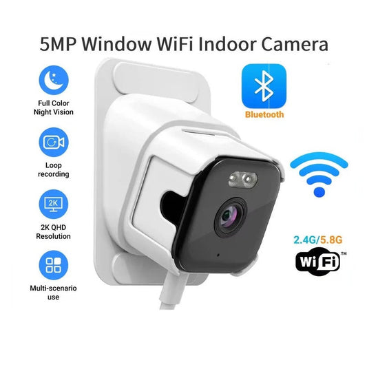 2K Resolution Window Security Camera with Night Vision & Real-Time Alerts