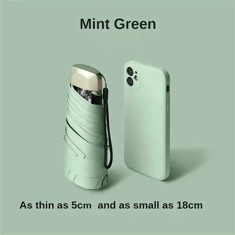 Compact Travel Umbrella with UV Shielding and Wind Resistance