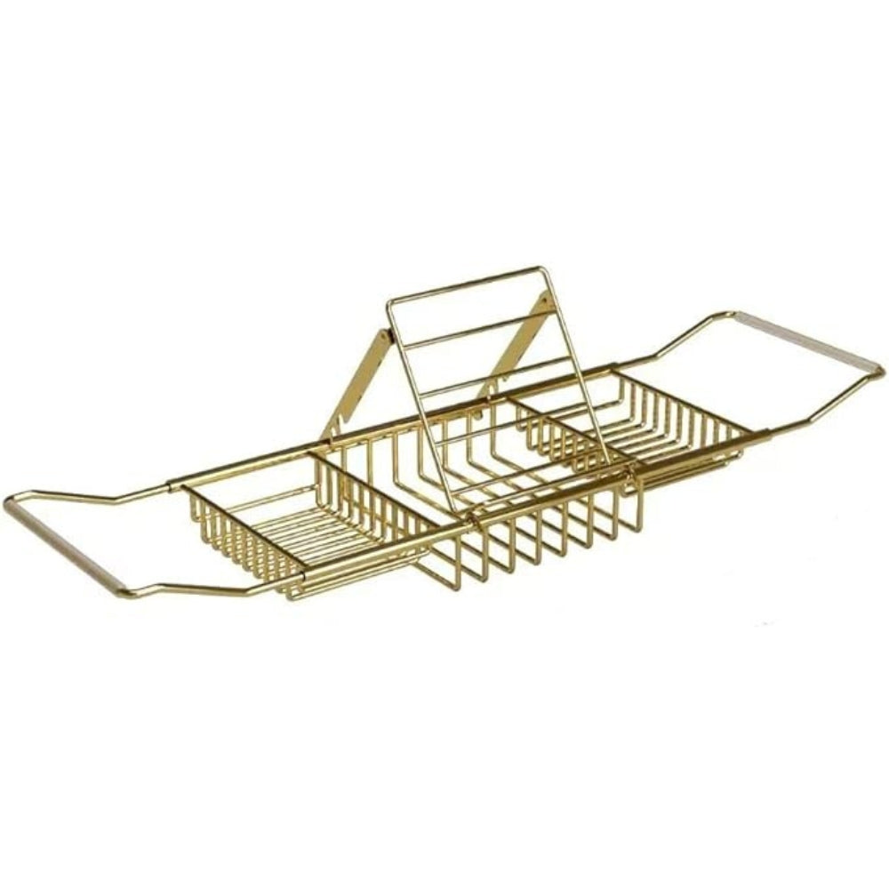 Adjustable Stainless Steel Bath Caddy Tray – Elegant Organizer for Essentials