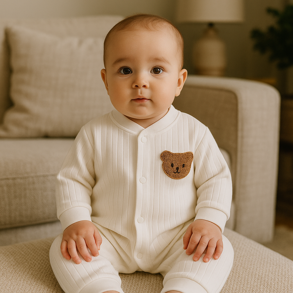Baby Overall with Soft Ribbed Fabric