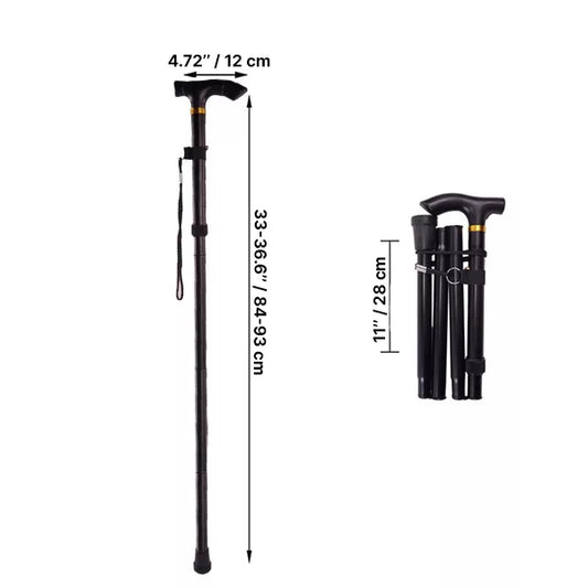 Adjustable Folding Walking Stick with Comfortable Grip