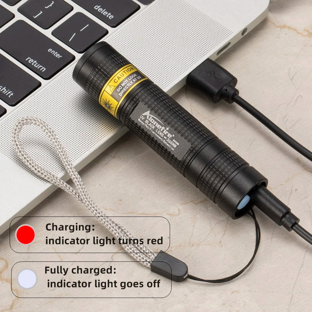 Mini UV Blacklight Flashlight – USB Rechargeable for Pet Stain Detection