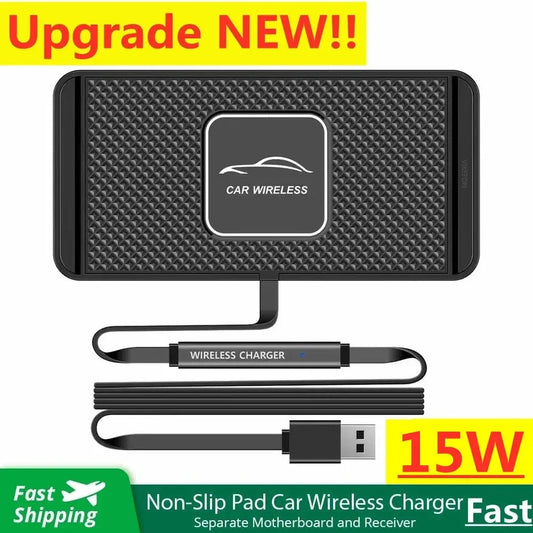 15W Fast Wireless Charger - Ultra-Slim Charging Pad for Easy Use
