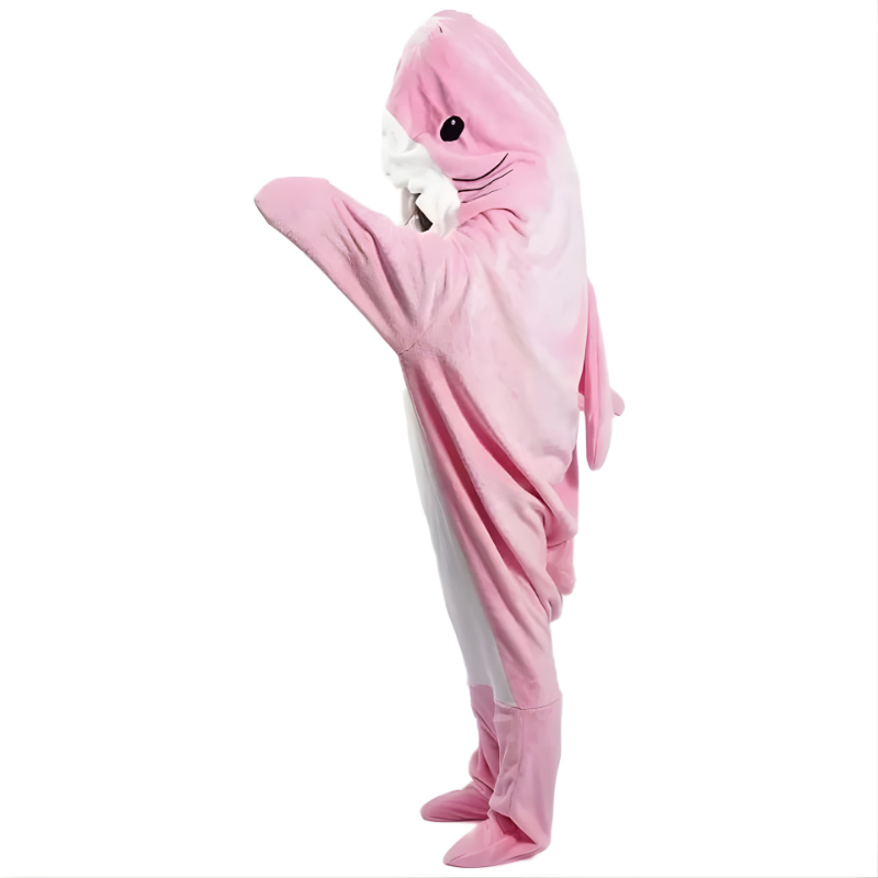 Snuggly Shark-Inspired Hoodie Blanket for Adults, Machine Washable