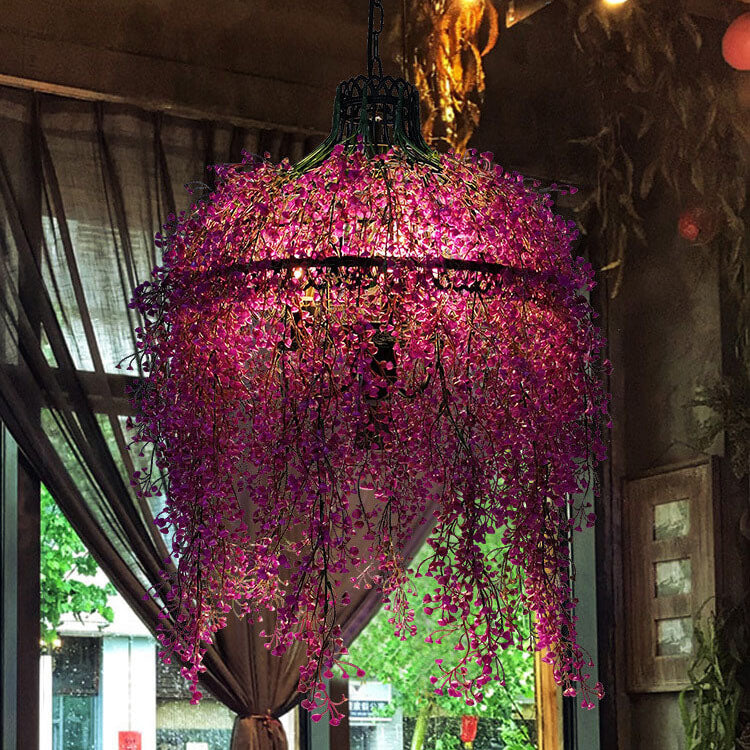 Contemporary 3-Light Chandelier with Plant-Inspired Design