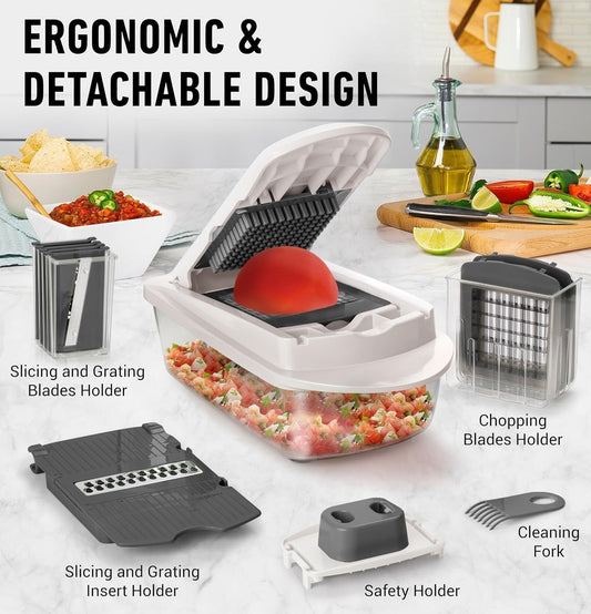 10-in-1 Vegetable Slicer with 8 Blades – Multi-functional Kitchen Tool for Fast Meal Prep