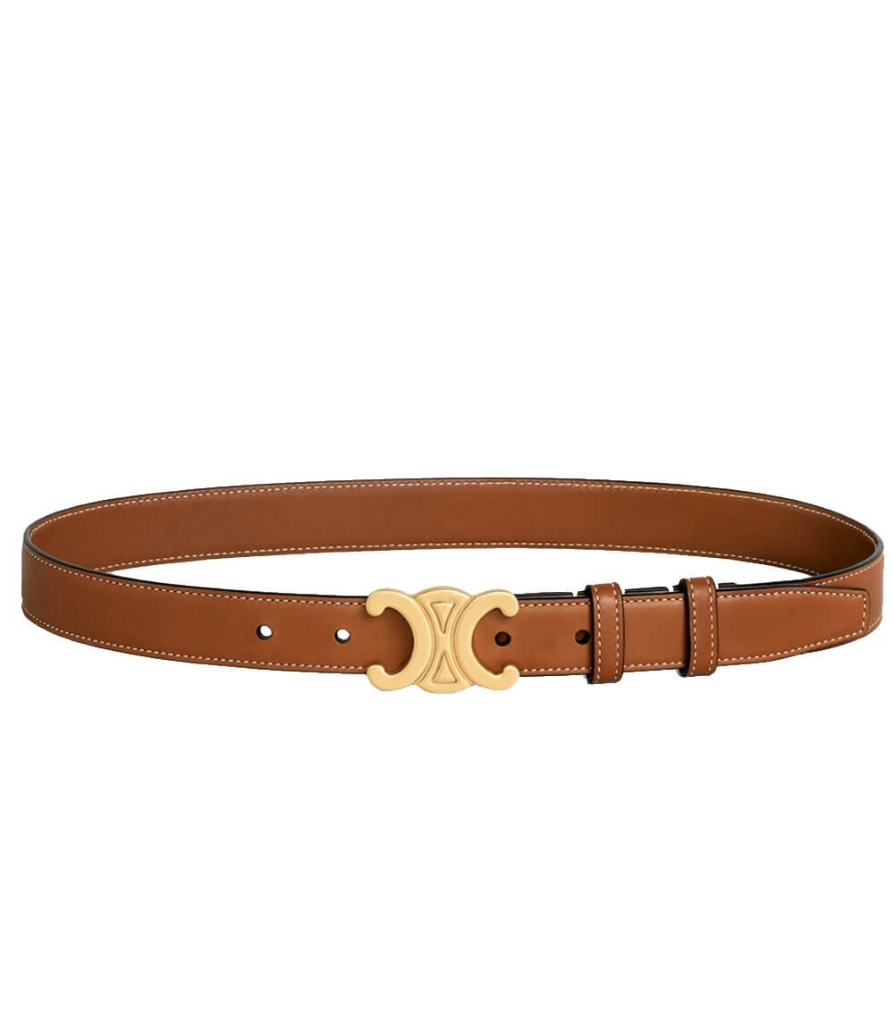 Ethically Made Vegan Leather Belt with Gold Emblem – Vintage Design
