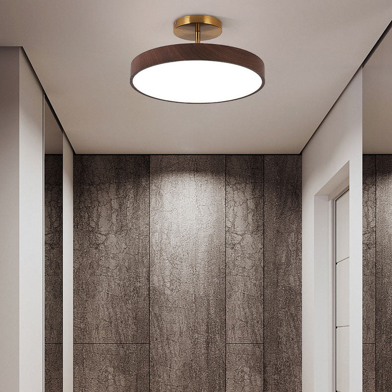Minimalist Ceiling Light Fixture with Wood Grain Design