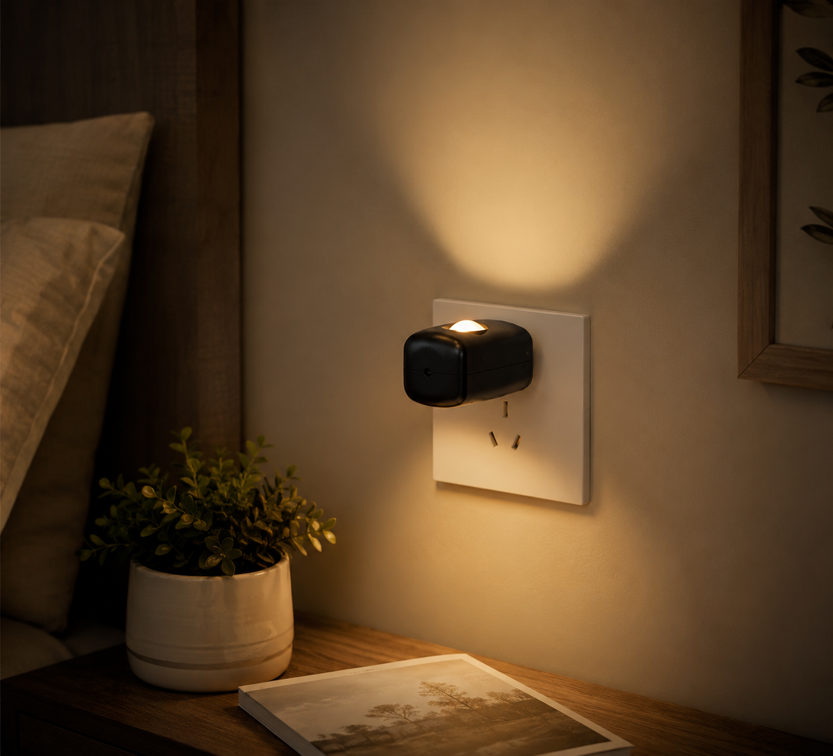 LED Night Light for Wall Socket with Dusk to Dawn Sensor, 200 Lumen 3000K