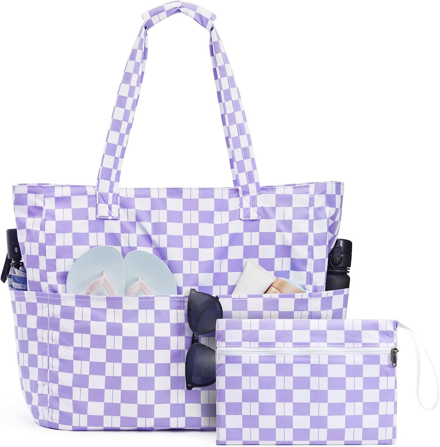 Spacious Waterproof Tote for Beach with Separate Wet Storage | Women's Stylish Bag