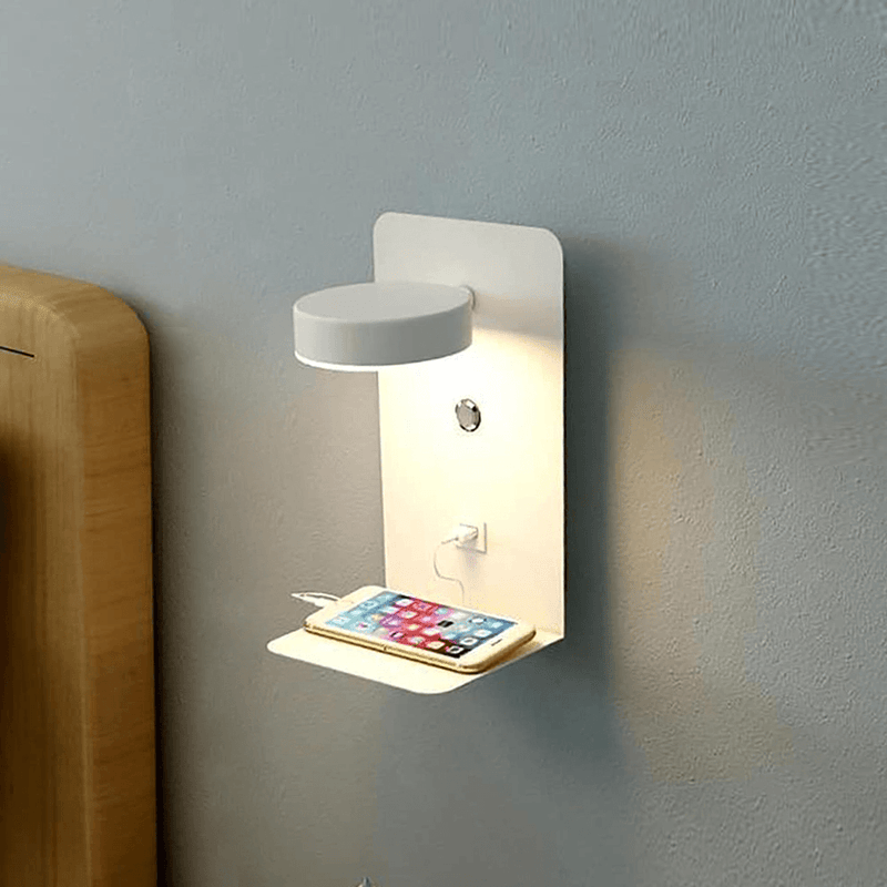 Adjustable Wall Light with Built-in Charging Station for Easy Use