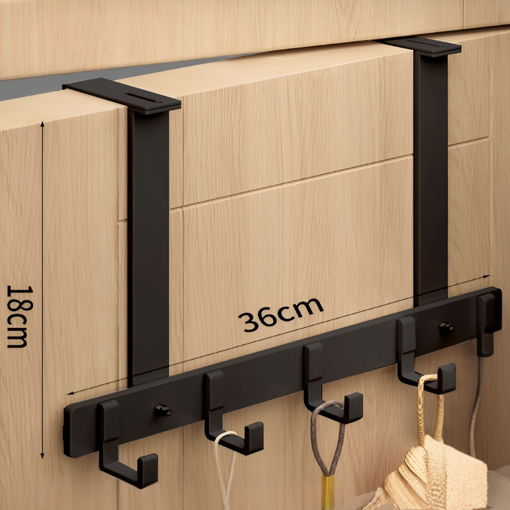 Over-the-Door Hook Rack with 6 Durable Hooks for Efficient Storage