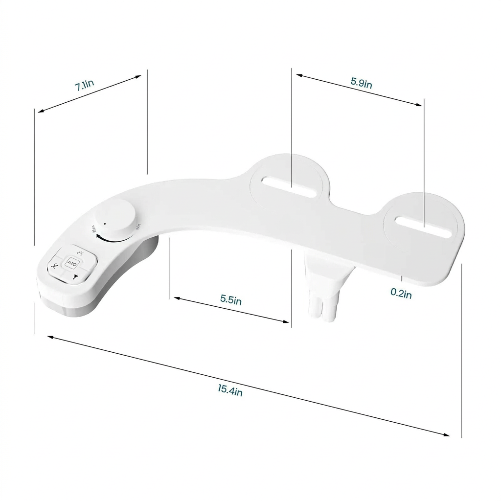 Dual Nozzle Spray Bidet Attachment with Adjustable Water Pressure