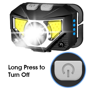 Rechargeable Waterproof LED Headlamp Flashlight with Motion Sensor - 2-Pack