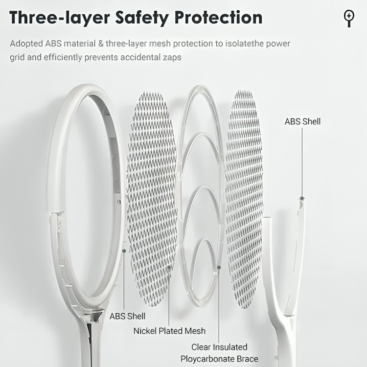 Rechargeable Insect Zapper with Adjustable Angles and Five Functions