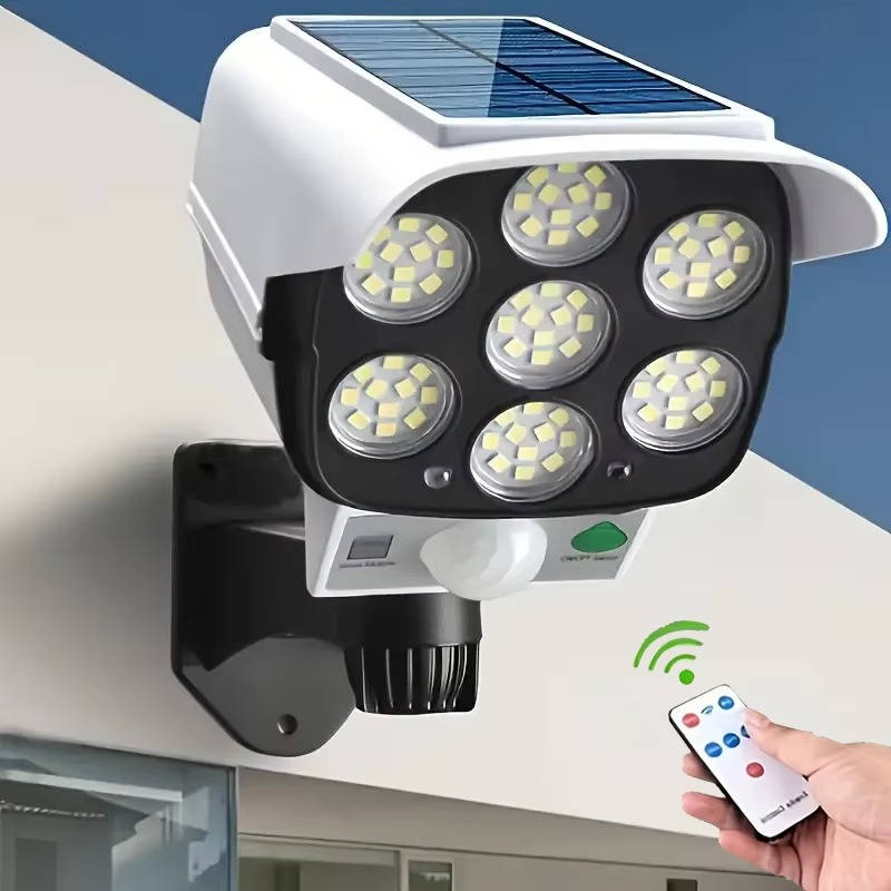 360-Degree Rotating Solar Floodlight with 77 LEDs – Waterproof IP65