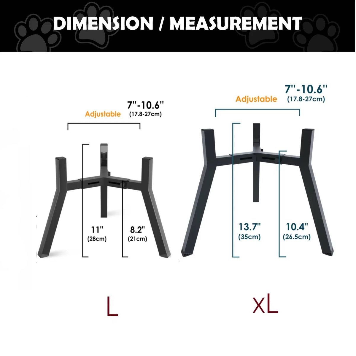 Adjustable Elevated Pet Feeding Stand with Foldable Frame