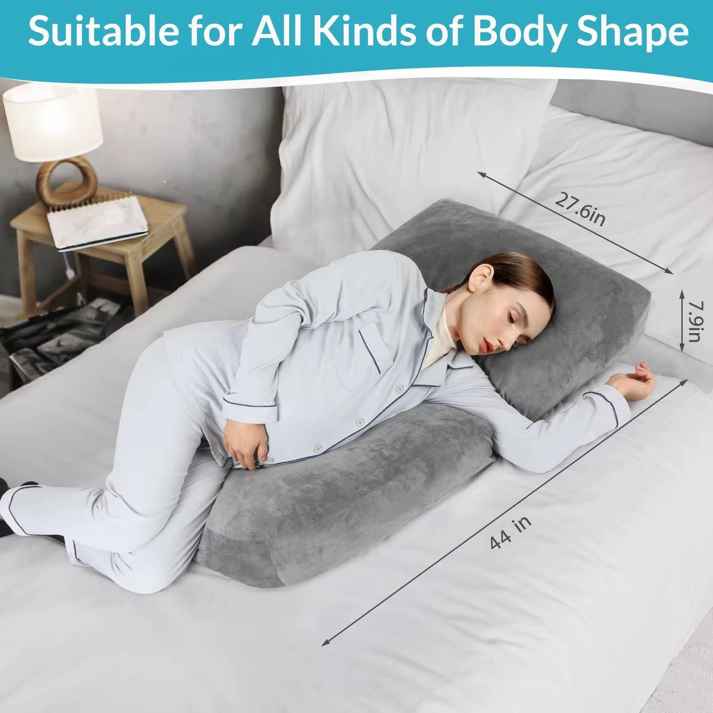 Ultimate Comfort Maternity Pillow – 44.5 Inch Full Body Support