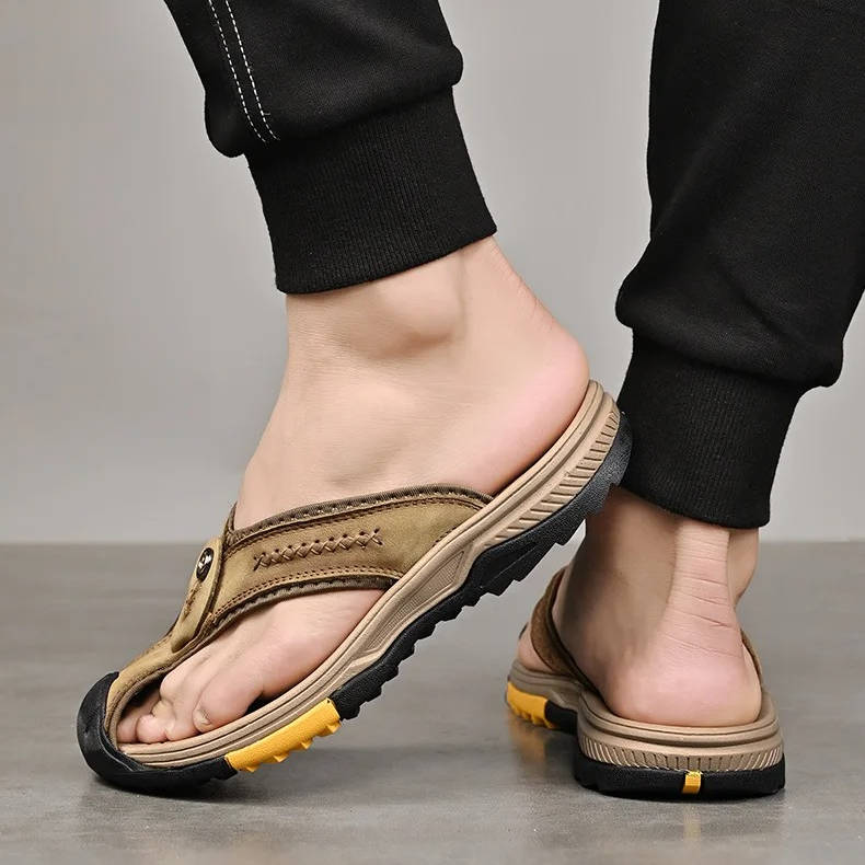 Lightweight Closed Toe Flip Flops for Men – Water Resistant Beach Sandals, Sizes 6.5 to 10.5