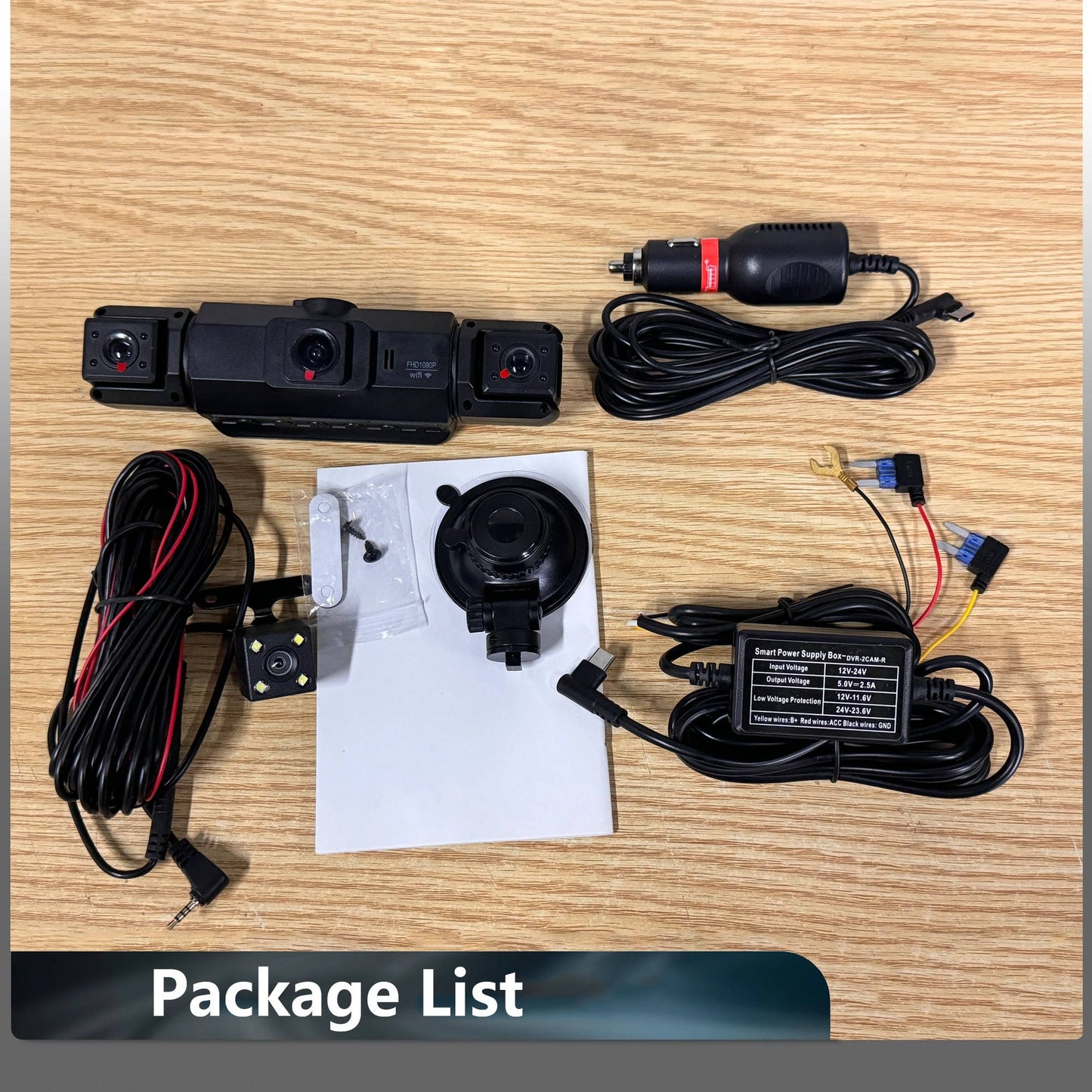 Comprehensive 4-Channel Vehicle Camera with Night Vision & WiFi Control