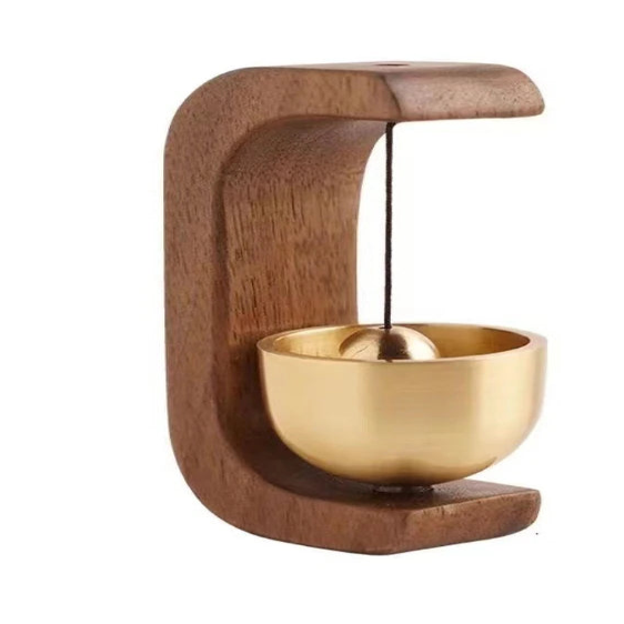 Elegant Wireless Doorbell with Natural Wood Chime and Magnetic Mount