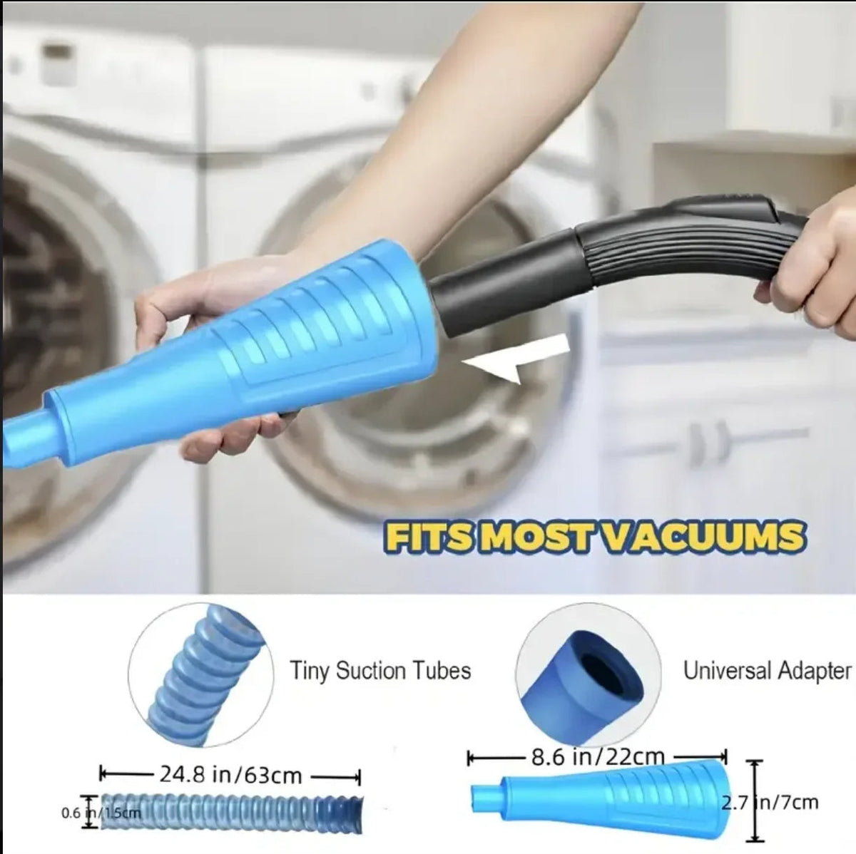 Versatile Dryer Vent Cleaning Tool with Universal Vacuum Fit