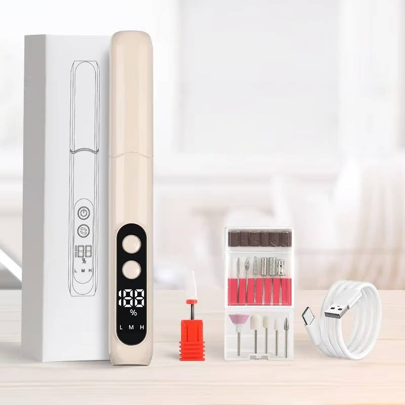 Compact Electric Nail Care System for Effortless Manicures and Pedicures