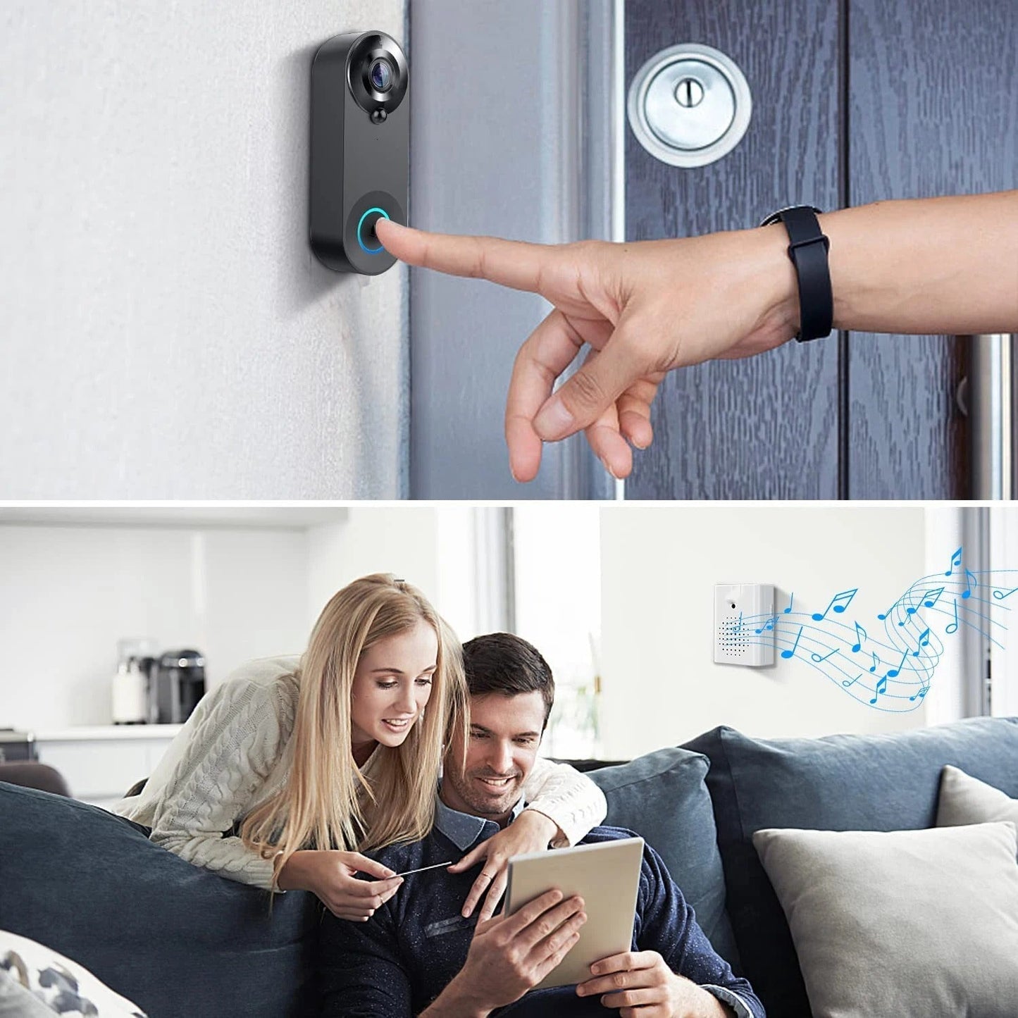 1080p HD Wireless Video Doorbell Camera with 166° Lens, Two-Way Audio