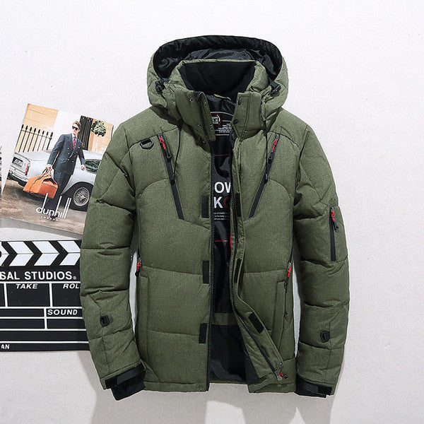 Thermal Jacket with Detachable Hood and Sleek Design