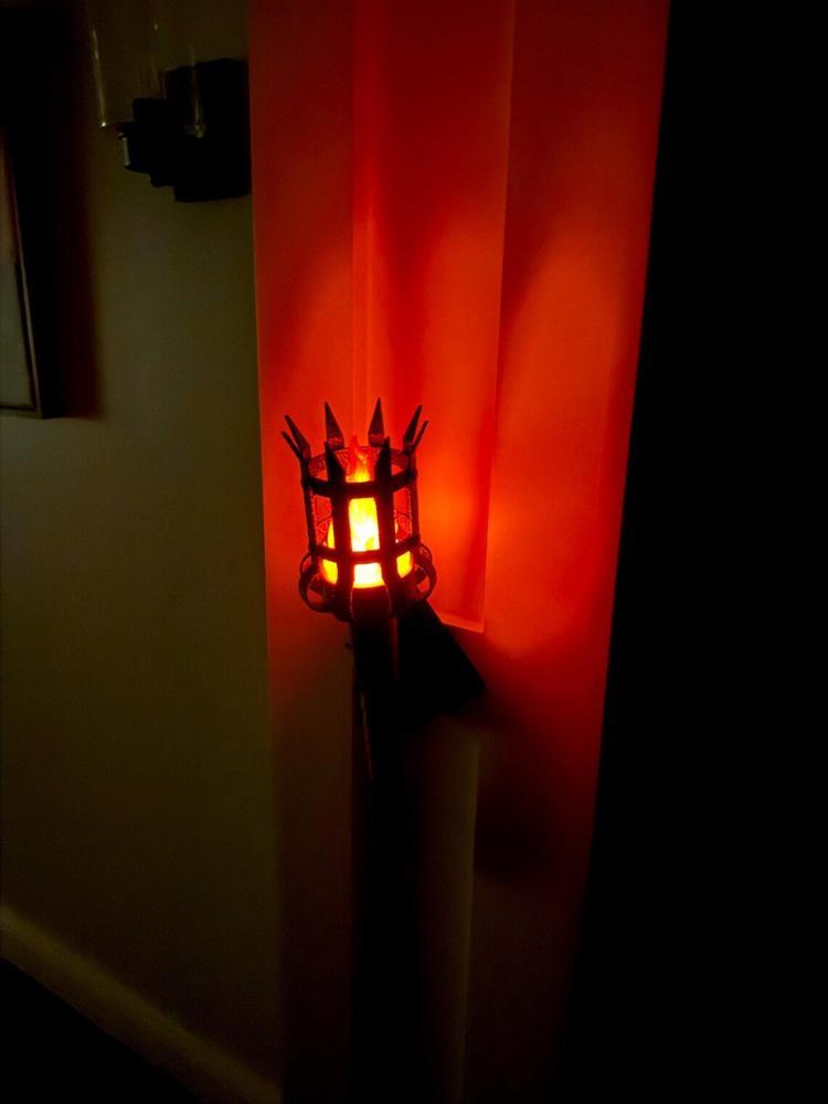 Remote-Controlled LED Wall Torch in Medieval Style