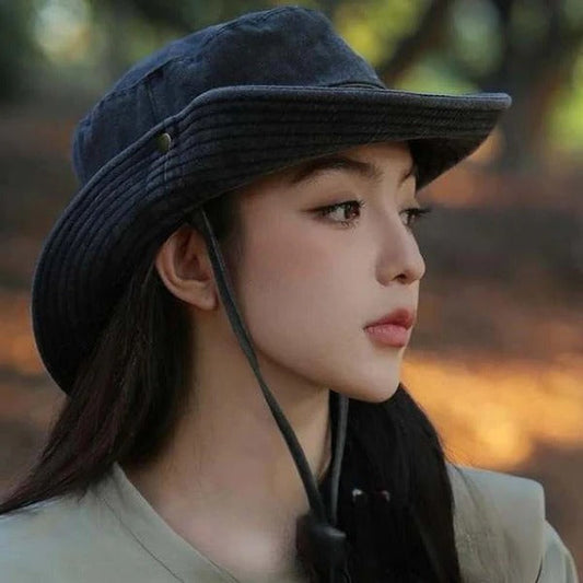 Adjustable Hiking Hat with Mesh Vents, Foldable Wide Brim Sun Hat for All