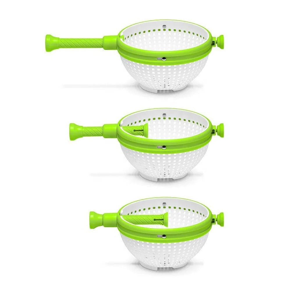 Quick Dry Salad Spinner with Compact Folding Handle