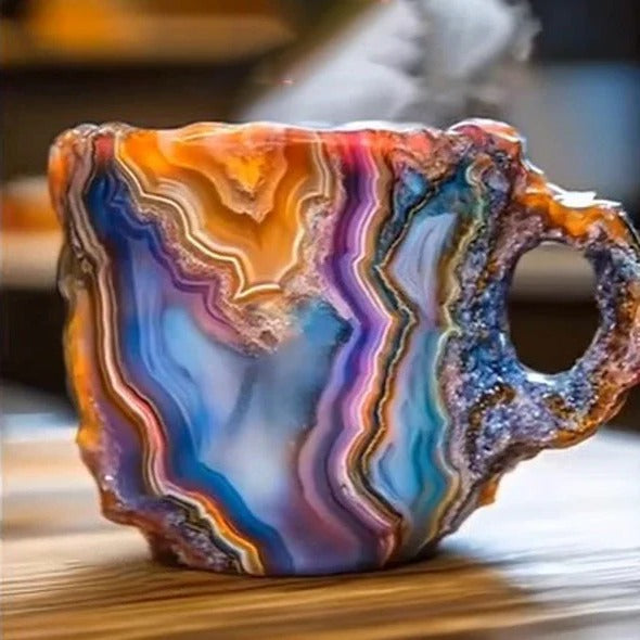 Geometric Coffee Mug with Faceted Design – Heat Resistant Crystal Look