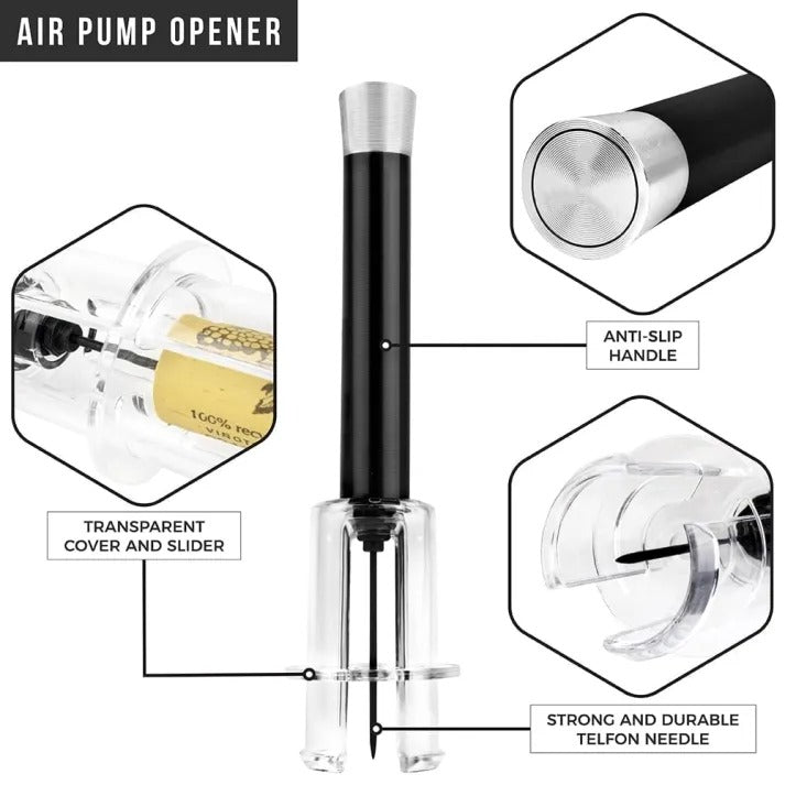 Effortless Wine Opener Kit with Air Pressure Mechanism