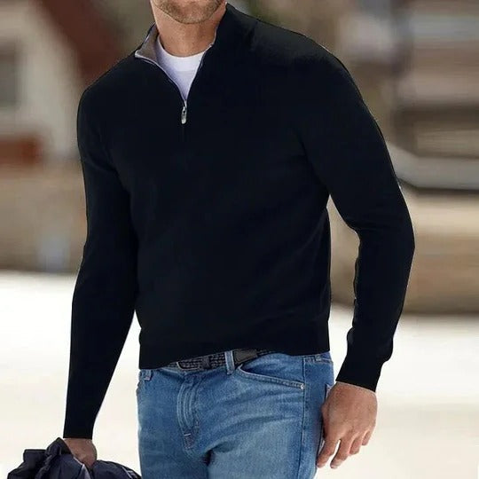 Men's Luxe Cashmere Zip-Up Sweater for All Seasons