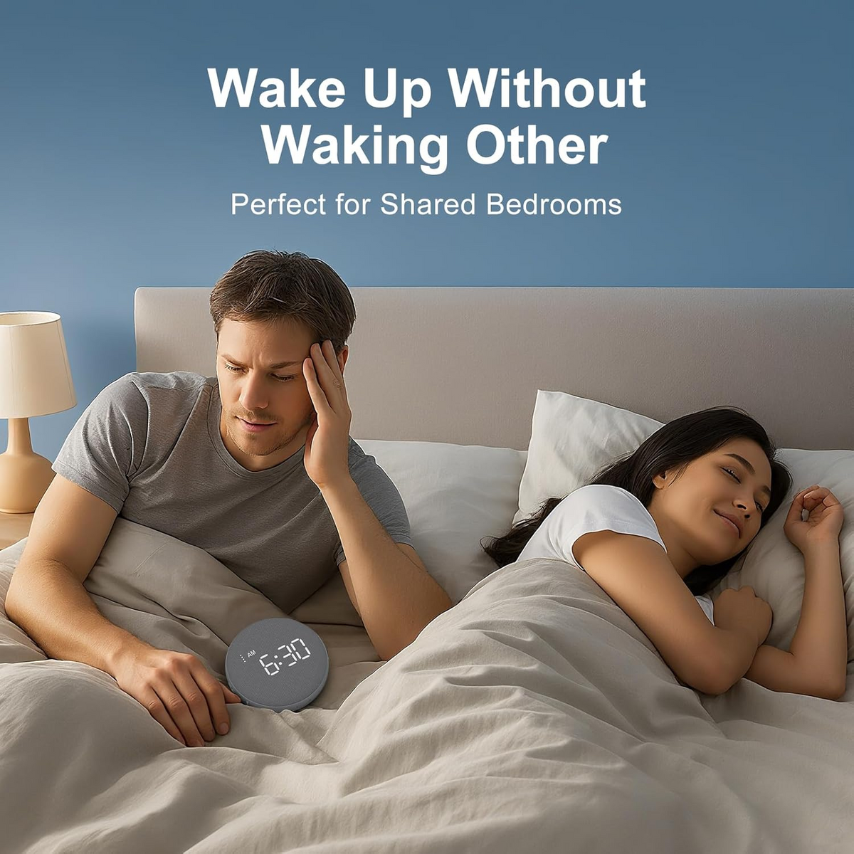 Portable Wake-Up Alarm with Vibrating Bed Shaker and 110dB Sound