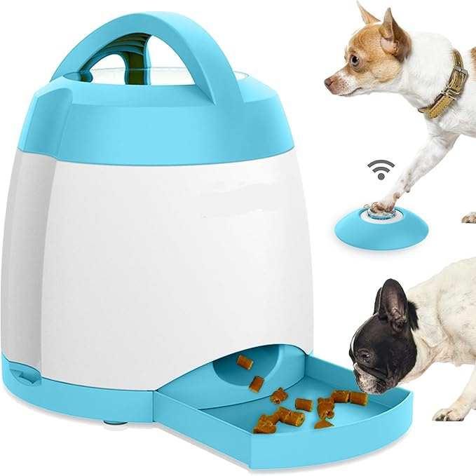 Pet Snack Launcher with Wireless Button and Adjustable Dispensing