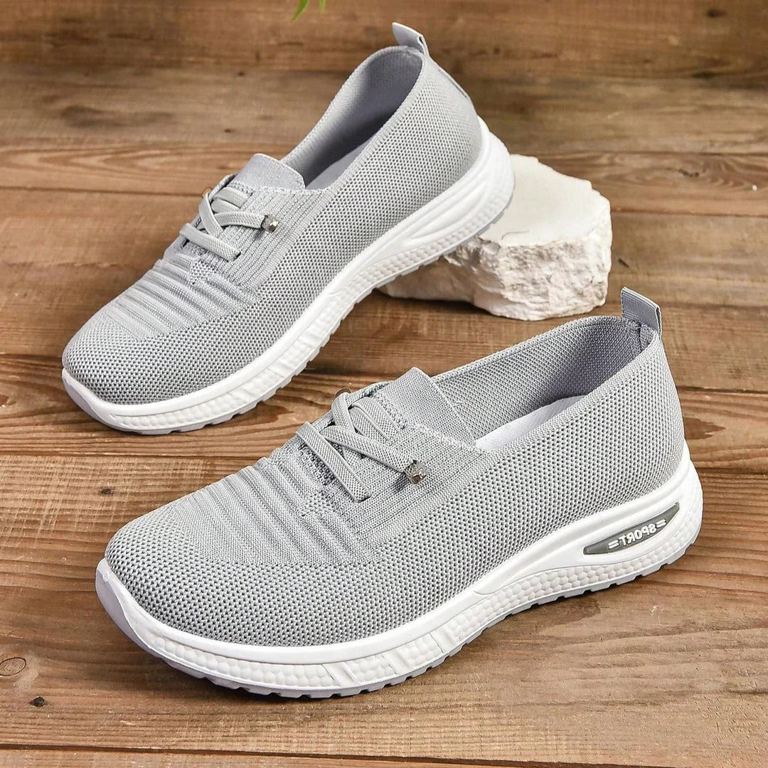 Comfortable Slip-On Sneakers for Women, Wide Toe Box Walking Shoes with Arch Support for All-Day Standing