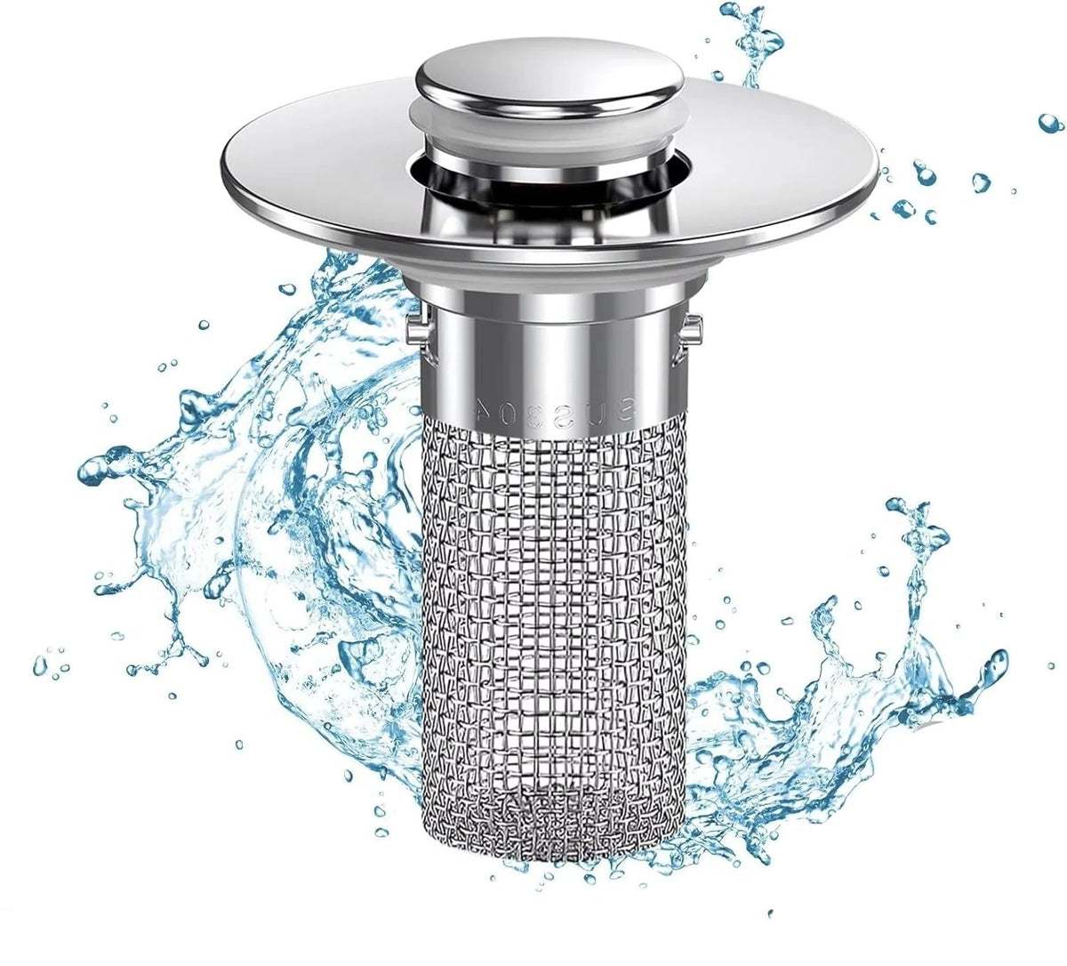Removable Strainer Basket Sink Stopper with Bounce Press for Standard Drains