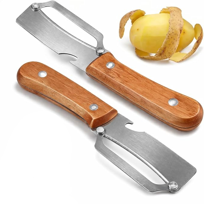 Ergonomic Vegetable Peeler with Versatile Cutting Edges