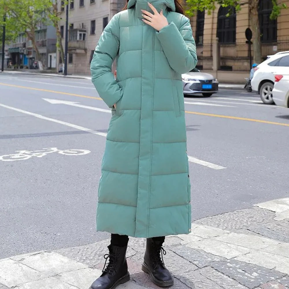 Women's Longline Padded Puffer Jacket, Warm Quilted Winter Coat, M-3XL