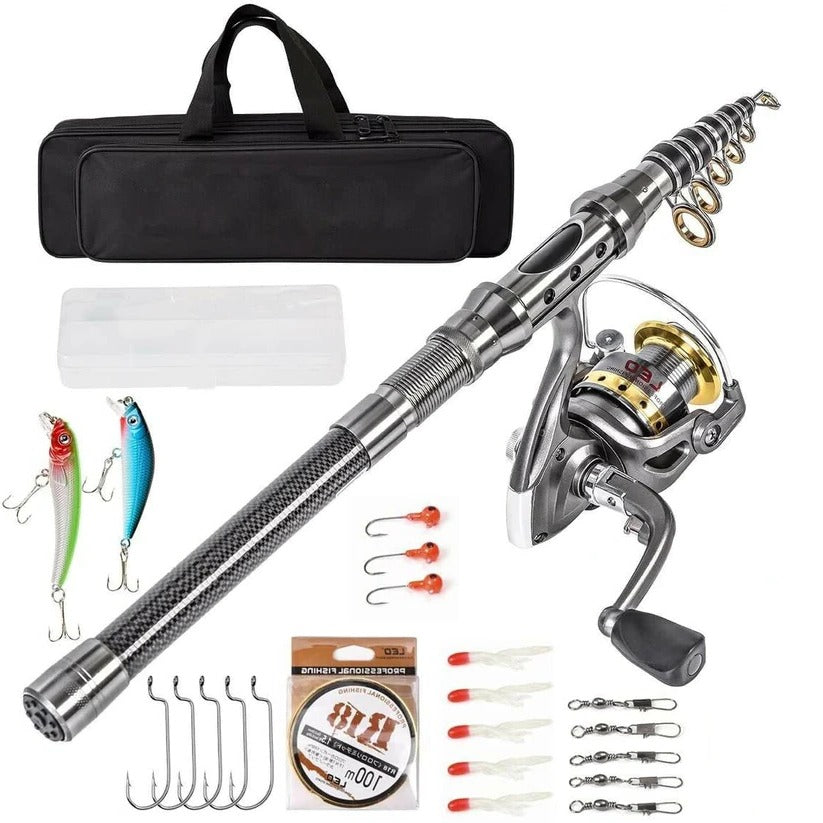 5.9ft Fishing Rod Set with Spinning Reel and Carrying Case