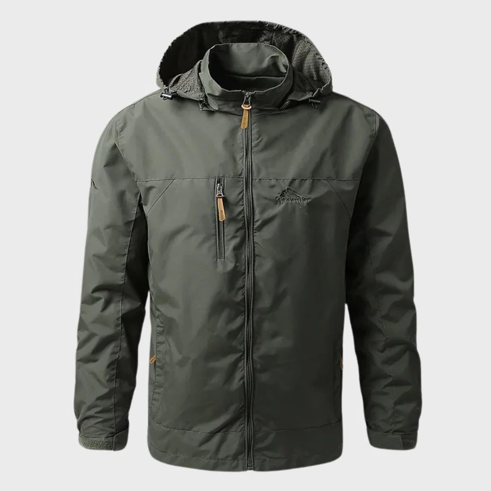Men's Windbreaker Raincoat with Adjustable Hood, Waterproof and Lined, Sizes M-5XL