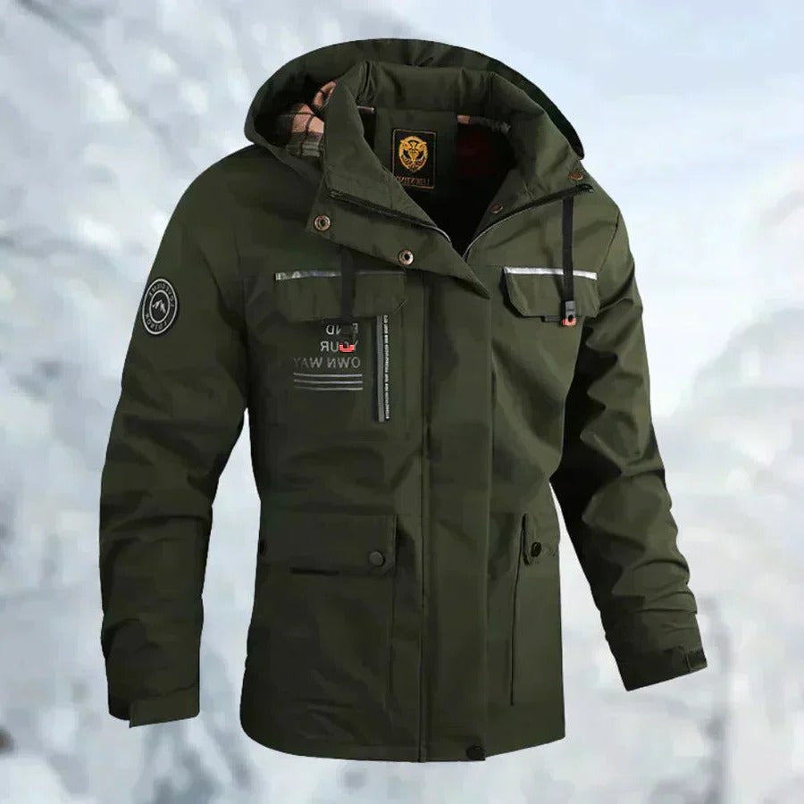 Water-Resistant Hooded Jacket for Men – Breathable Windbreaker for Hiking and Camping