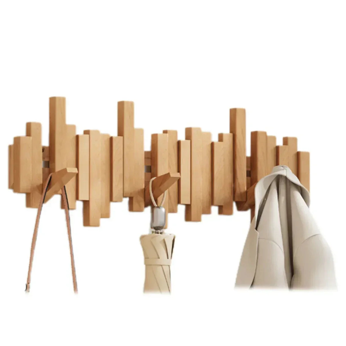 Elegant Piano-Inspired Wooden Coat Rack for Your Entryway