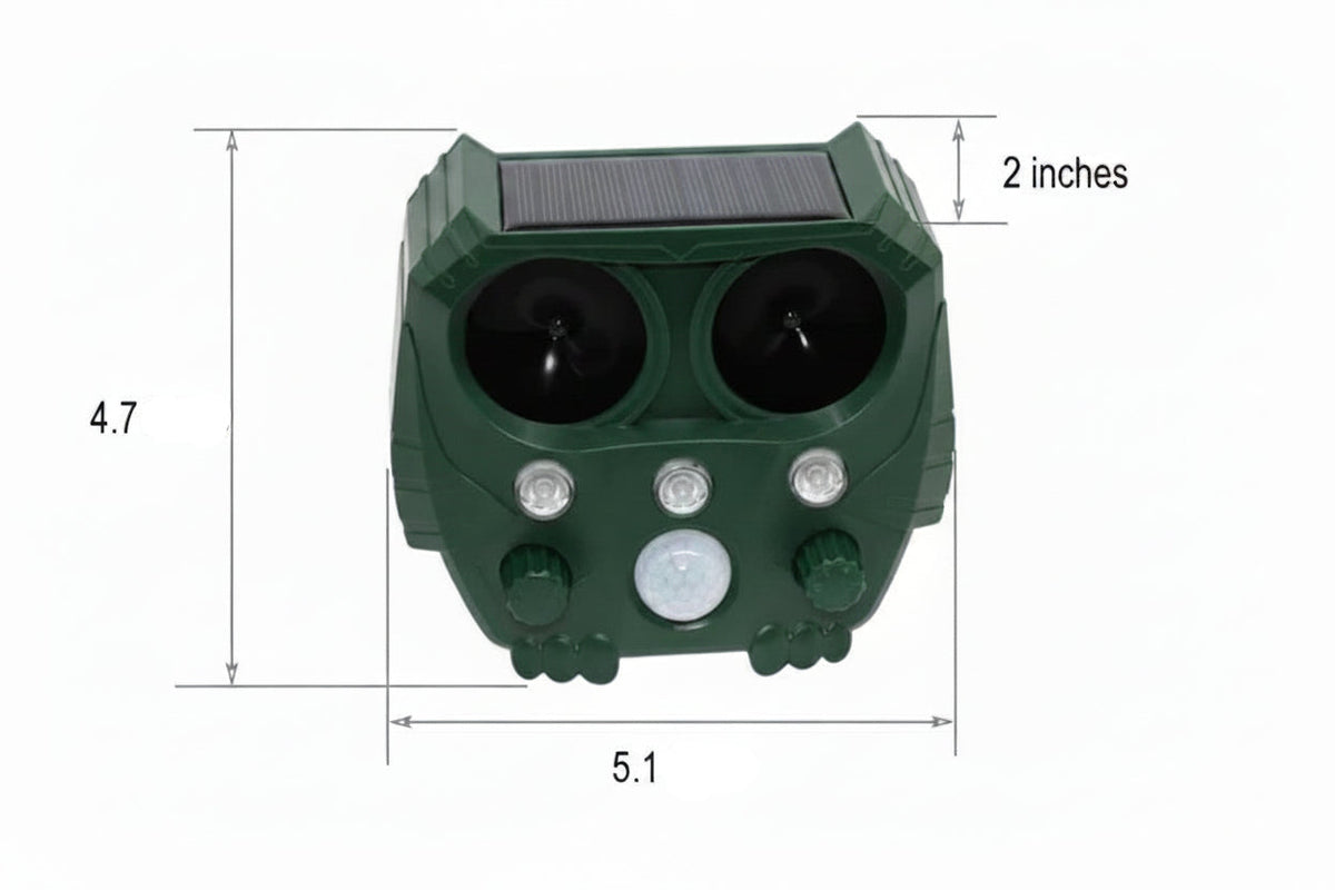 Solar-Powered Ultrasonic Animal Deterrent with Motion Sensor