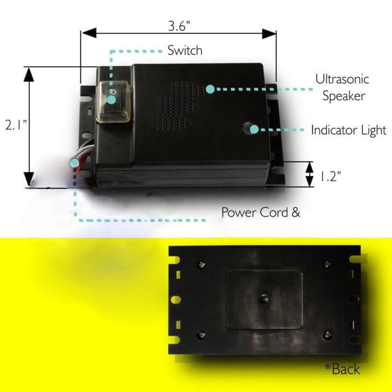 Ultrasonic Rodent Repeller for Vehicle Engine Bays – 12V Battery Operated