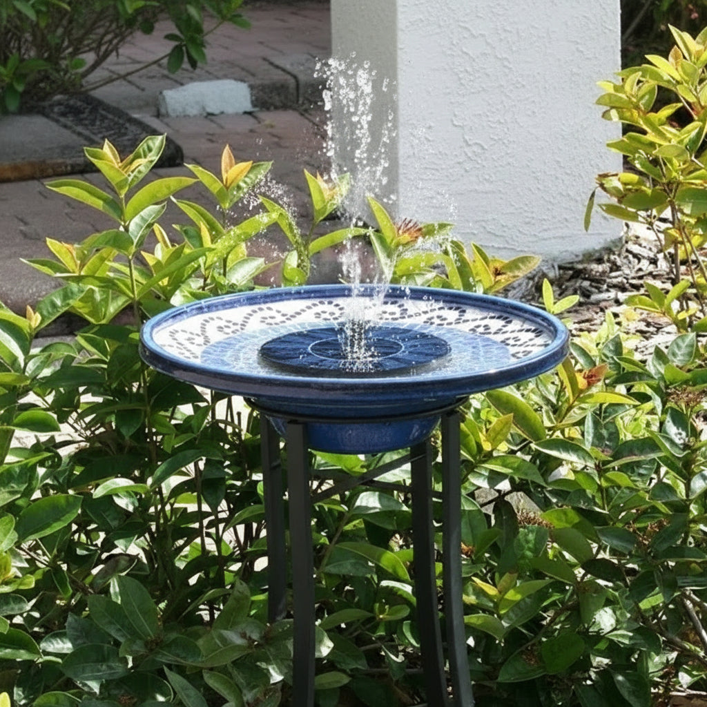 Water Fountain Pump for Ponds and Birdbaths – Solar Powered with Nozzles