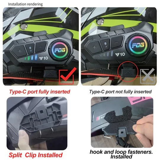 All-Weather Motorcycle Bluetooth Headset for Music & Navigation