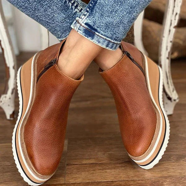 Comfortable Everyday Ankle Booties for Women with Side Zip and Grip Sole